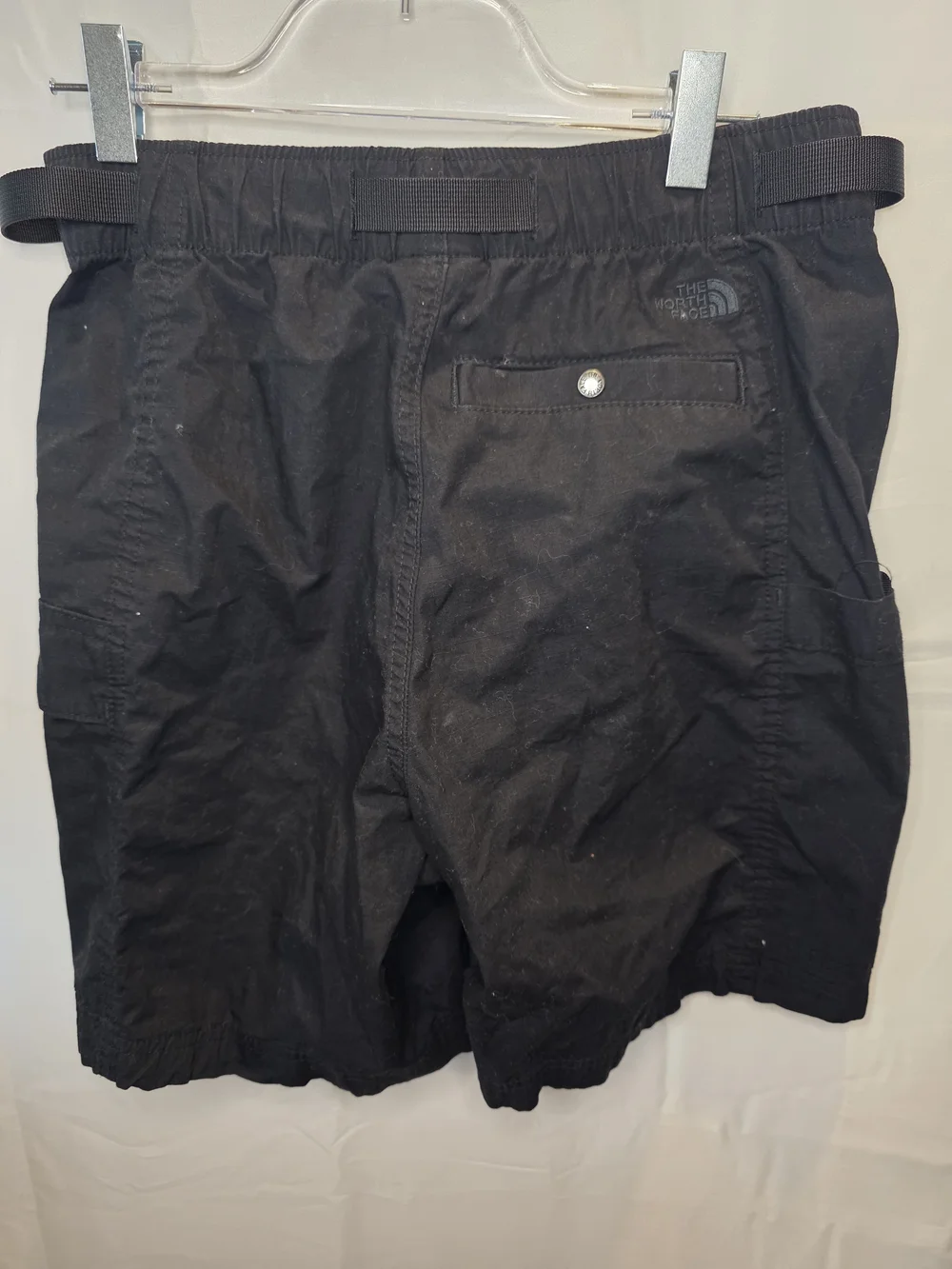 The North Face Black Cargo Shorts with Integrated Webbing Belt